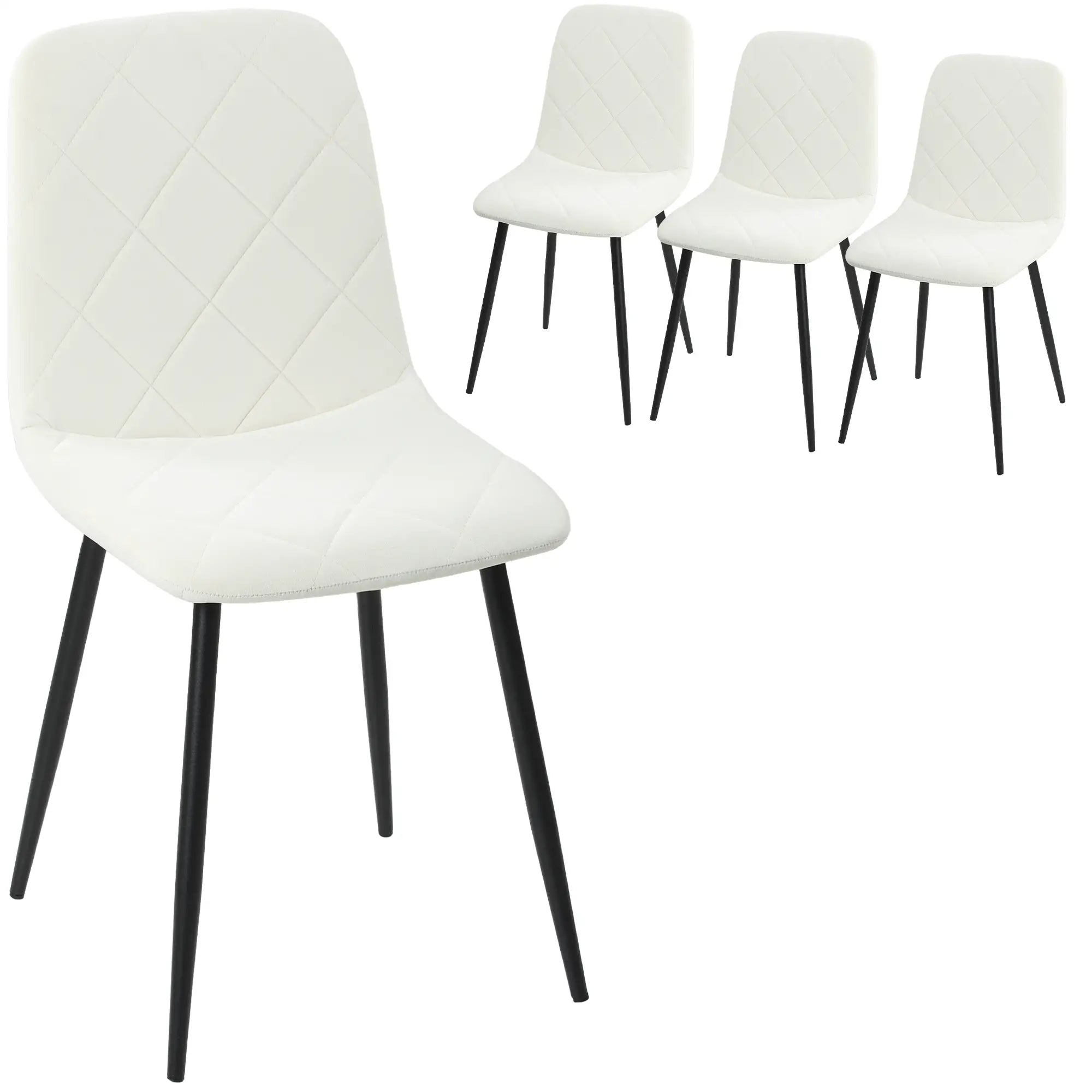 Upholstered Dining Chairs Set of 4, Steel Legs, Cream Bar Stools at Gallery Canada