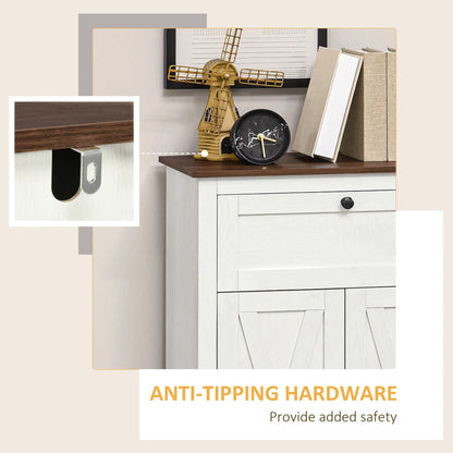 Farmhouse Sideboard Cabinet, Kitchen Living Room Storage, 23.6" x 11.8" x 34.4", White Kitchen Pantry Cabinets at Gallery Canada