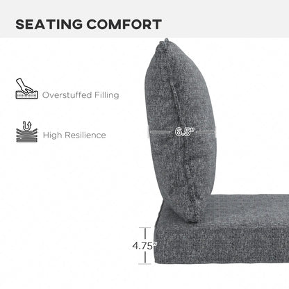 4-Piece Seat Cushion Pillows, Patio Chair Cushions with Back, Grey Patio Chair Cushions at Gallery Canada