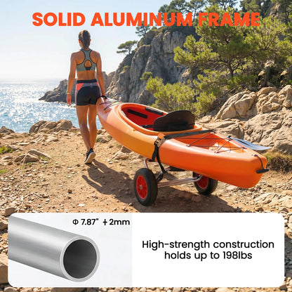 Foldable Kayak Cart, 198LBS Canoe Trolley, 10" No-Flat Wheels, Kayak Carts at Gallery Canada