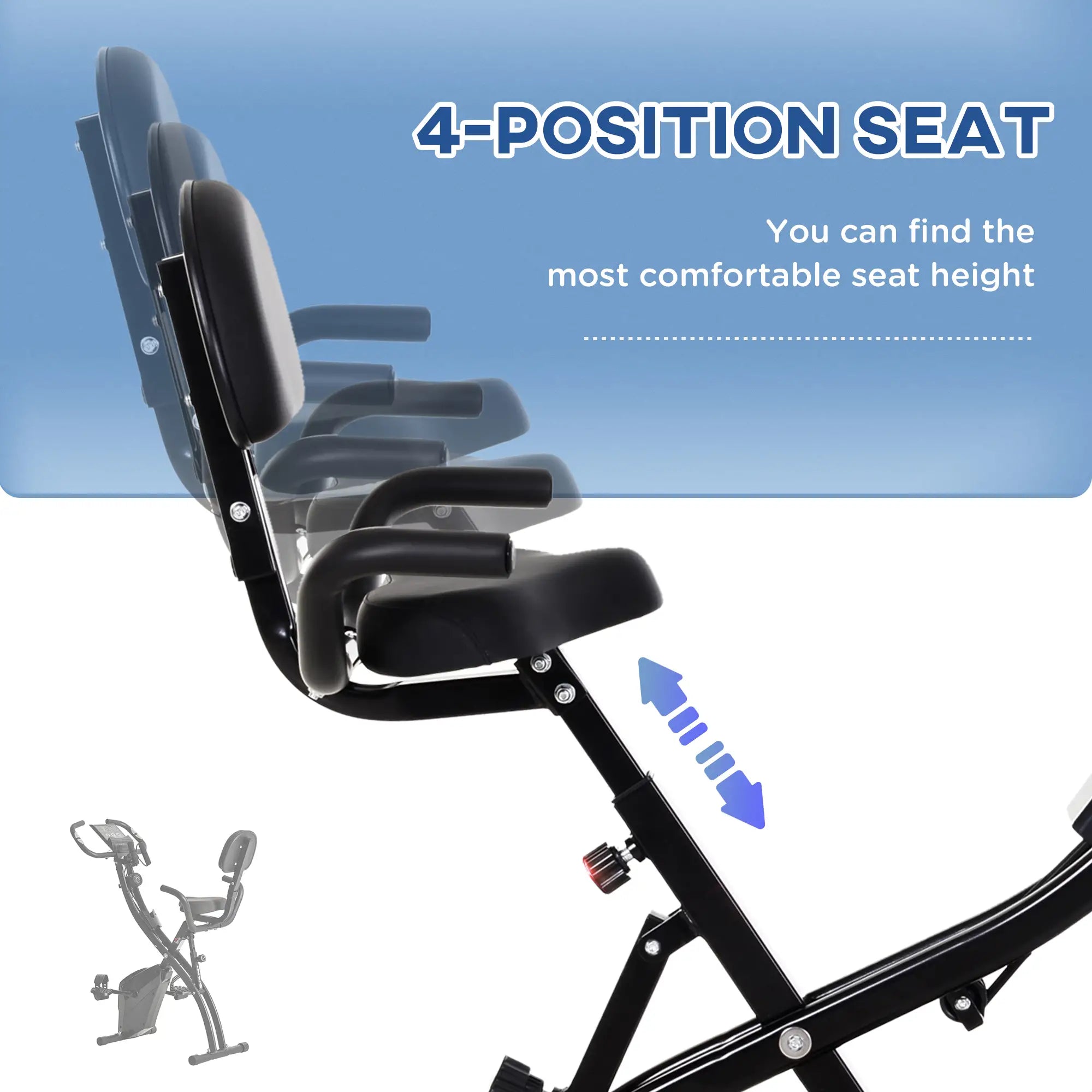 Folding Exercise Bike, 8-Level Magnetic Resistance, Adjustable Seat, Black Exercise & Stationary Bikes at Gallery Canada