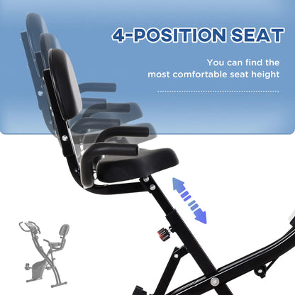 Folding Exercise Bike, 8-Level Magnetic Resistance, Adjustable Seat, Black Exercise & Stationary Bikes at Gallery Canada