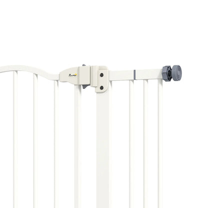 Extra Tall Dog Gate with Door, Pressure Fit, Auto Close, 29-39 Inches, White Houses, Kennels & Pens at Gallery Canada