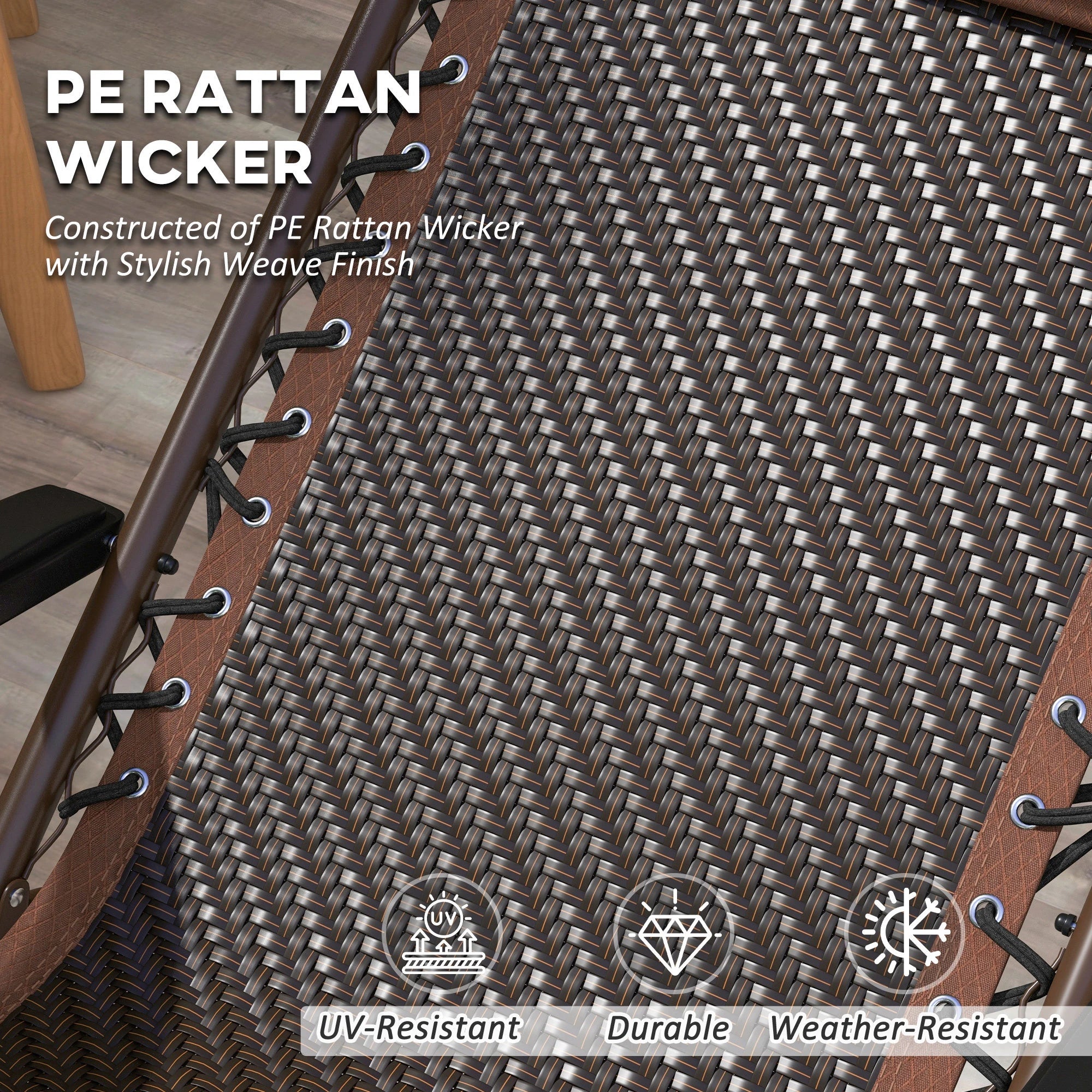 Outdoor Zero Gravity Chair, Folding PE Rattan Recliner, Brown Lounger Chairs at Gallery Canada