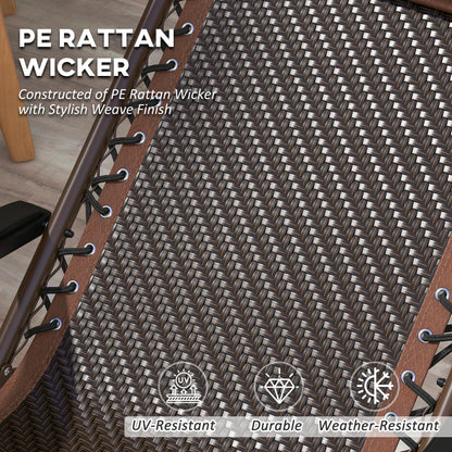 Outdoor Zero Gravity Chair, Folding PE Rattan Recliner, Brown Lounger Chairs at Gallery Canada