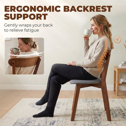 Upholstered Linen-Look Dining Chairs, Rubberwood Legs, Set of 2, Grey & Brown