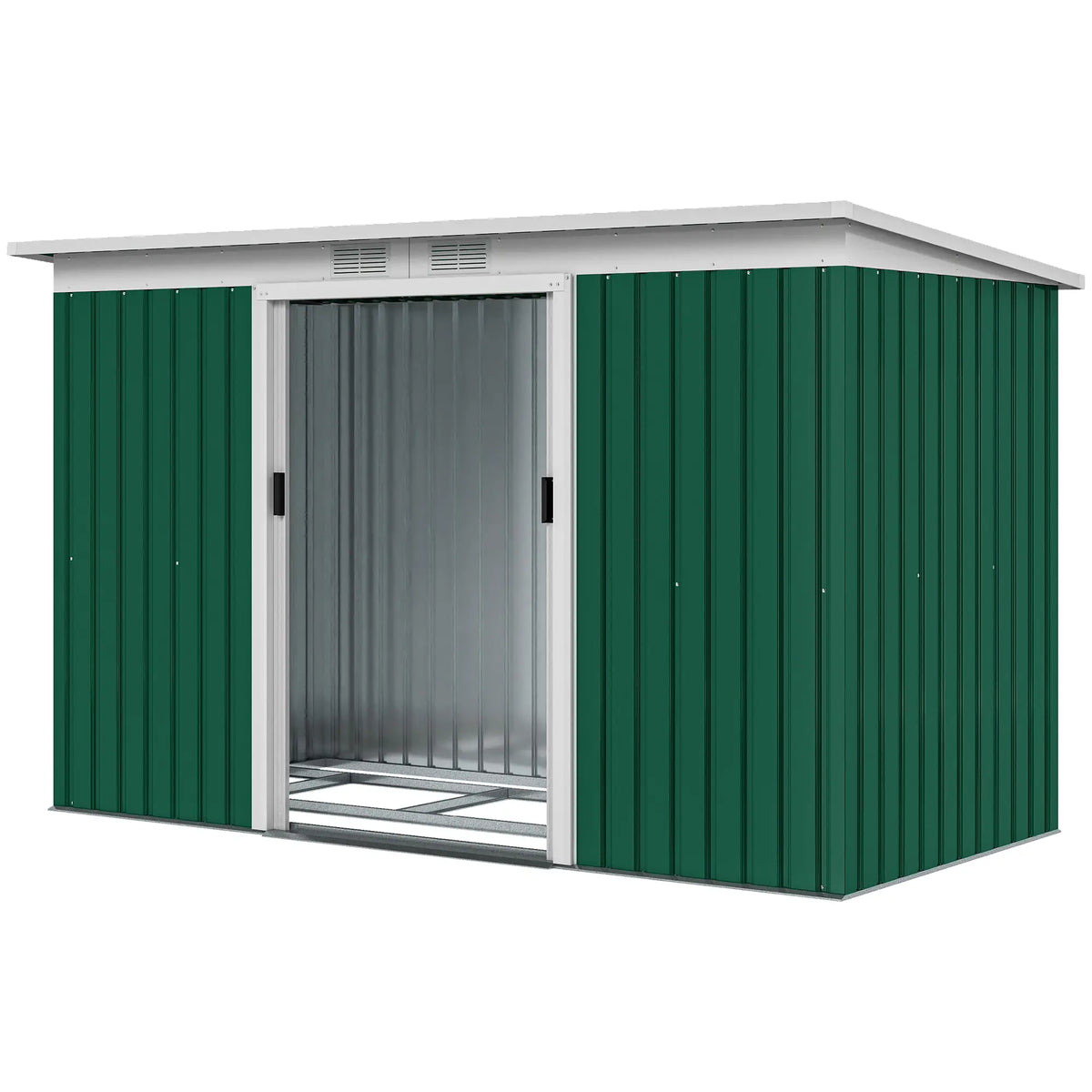 9' x 4' Metal Garden Shed, Ventilation, Doors, Dark Green Sheds Dark Green at Gallery Canada
