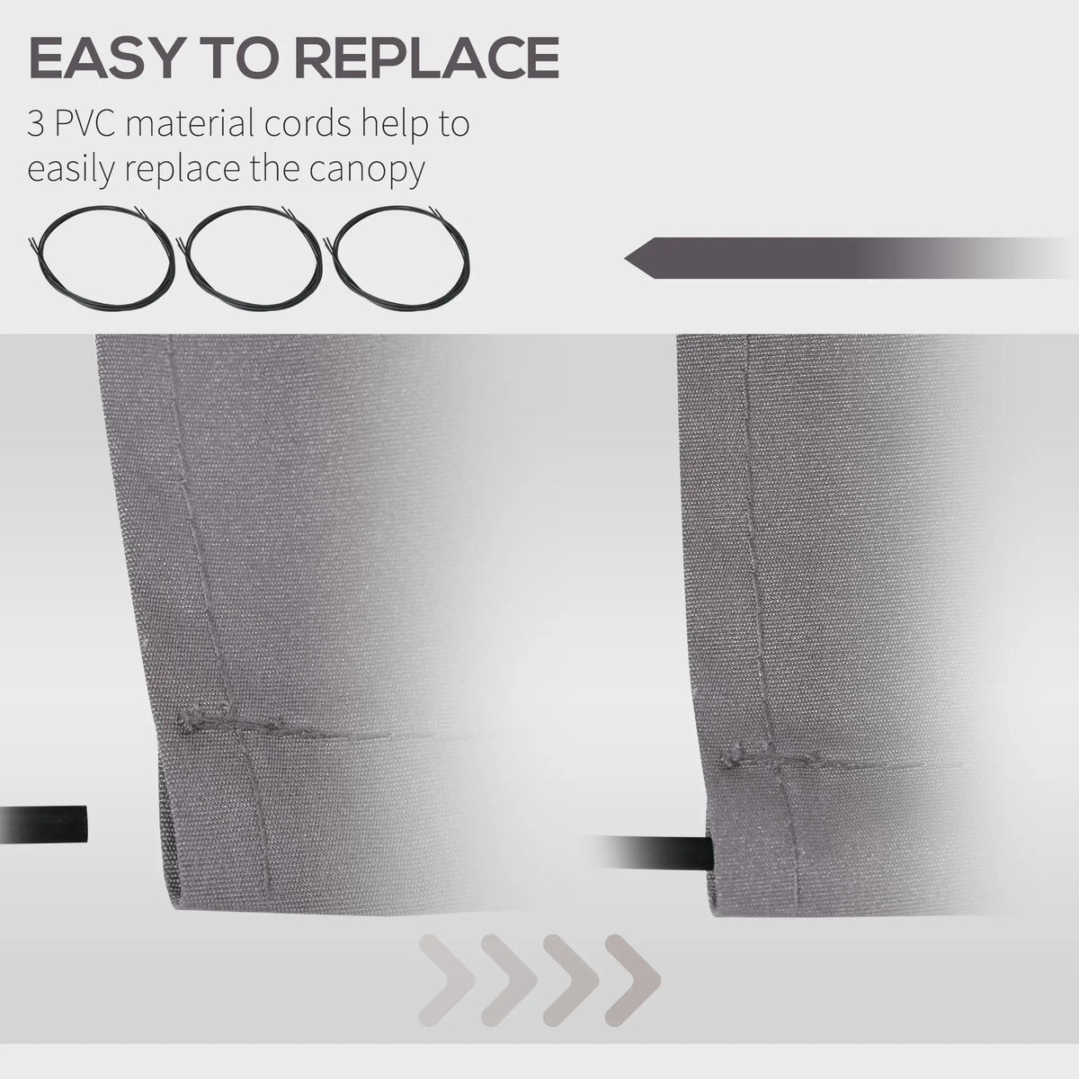 11' x 10' Outdoor Sunshade Canopy, UV Protection, Light Grey Awning Fabric Replacement at Gallery Canada