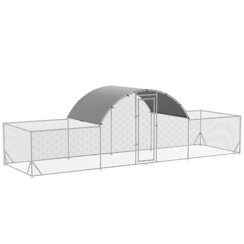 21.7' x 6.2' Metal Chicken Run, Waterproof Anti-UV Cover