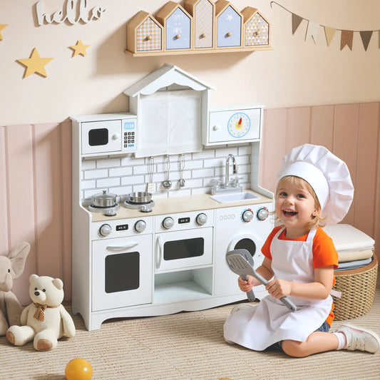 Pretend Play Kitchen for Kids, Ages 3-6 Years, White Play Kitchen White at Gallery Canada