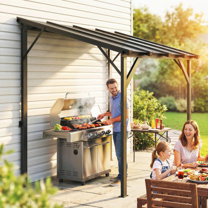 Hardtop Grill Gazebo, Lean-To BBQ Shelter With Polycarbonate Roof BBQ Grill Gazebos at Gallery Canada