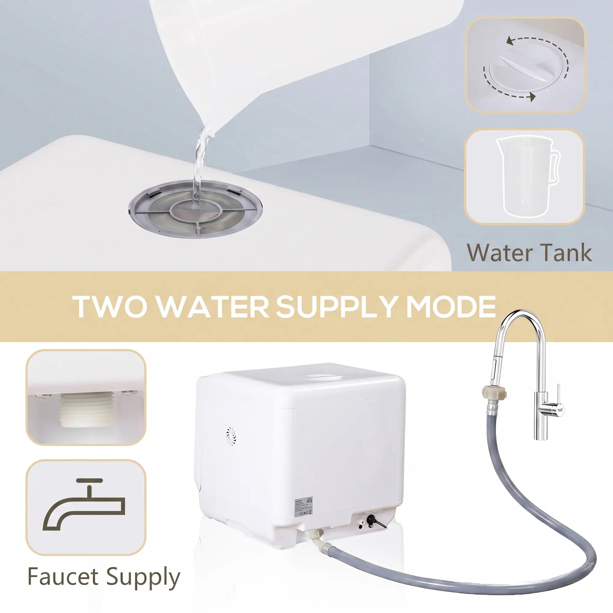 Portable Counter Dishwasher, 4 Place Settings, 5 Programs, Air-Dry, 6L Tank Small Kitchen Appliances at Gallery Canada