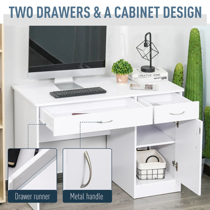 Computer Desk with Storage Drawers, White Writing Desks at Gallery Canada