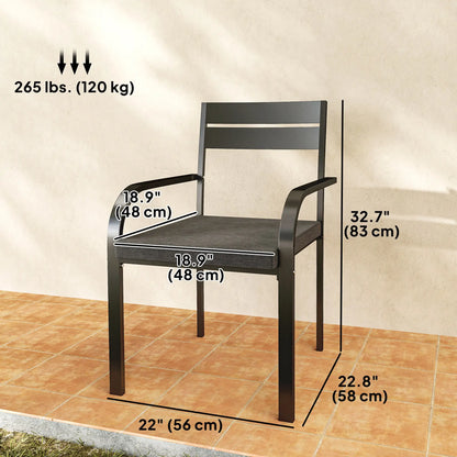 2 Outdoor Dining Chairs, Aluminum Frame, Soft Cushion, Grey Bistro Sets at Gallery Canada