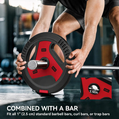 4-Piece 66 lbs Weight Plates Set, Sand-Filled with Handles, 1" Hole, Black, Black Dumbbells & Barbells at Gallery Canada
