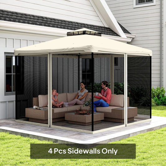 Replacement Mosquito Netting for Gazebo 10' x 10', Black, Cream White Gazebo Sidewalls Black, Cream White at Gallery Canada