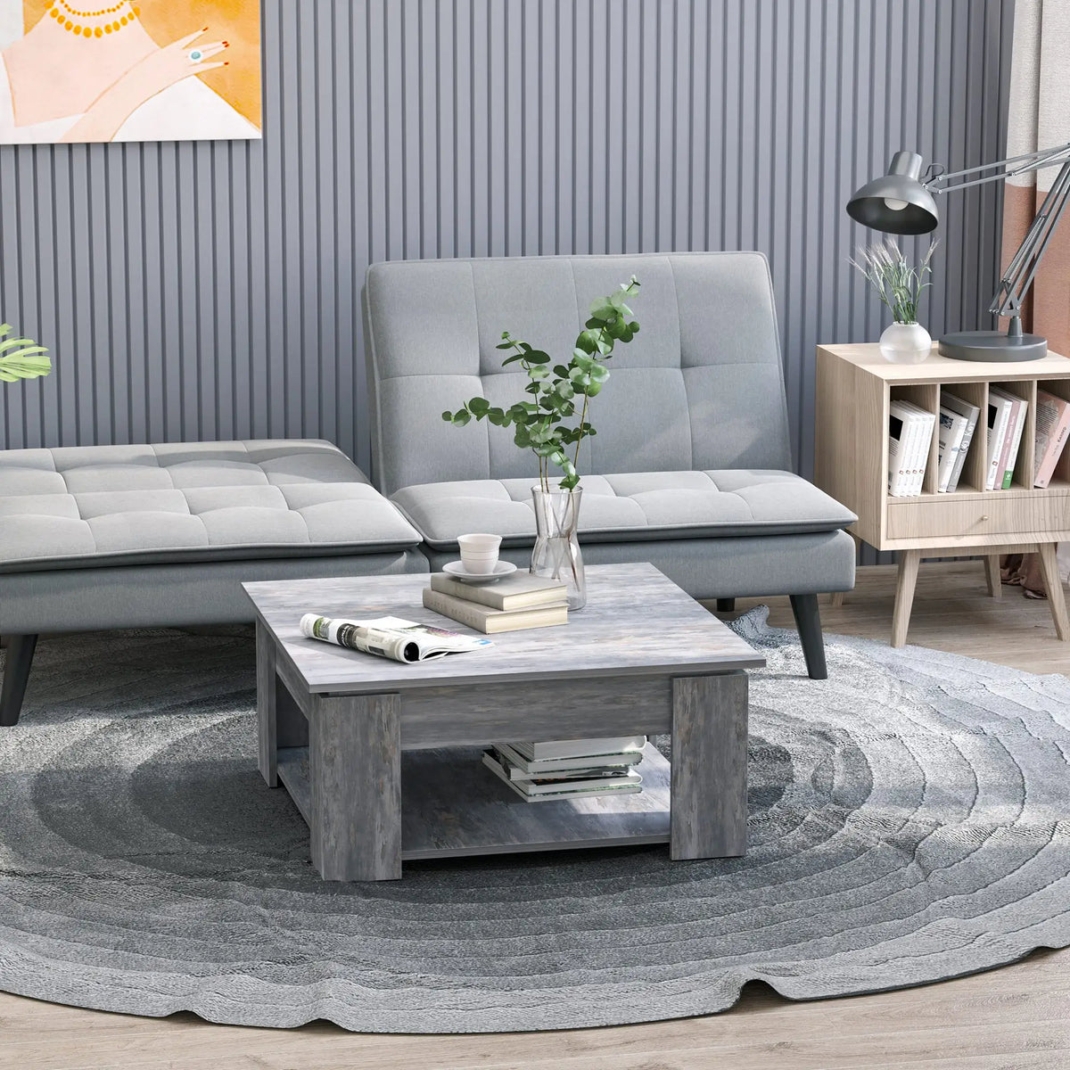 Modern Coffee Table with Storage, Square, Living Room, Grey Coffee Tables at Gallery Canada