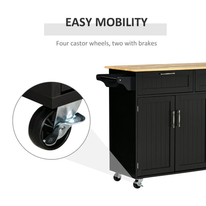Modern Kitchen Island, Utility Cart with 2 Drawers, Cabinets, Black Kitchen Islands & Kitchen Carts at Gallery Canada