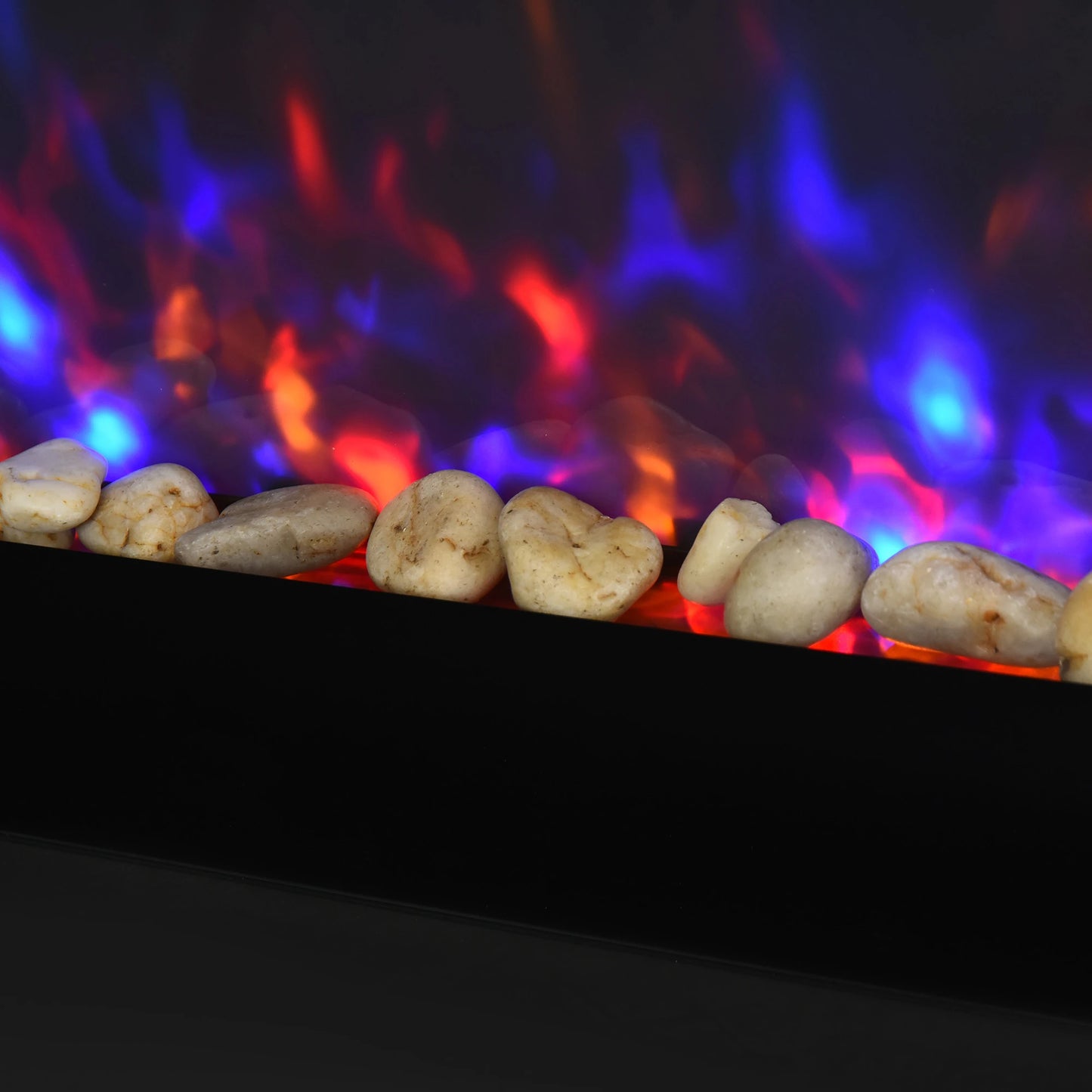 36" Wall-Mounted Electric Fireplace, 750/1500W, Flame Effect, 7 Color Light, Black Electric Fireplaces at Gallery Canada