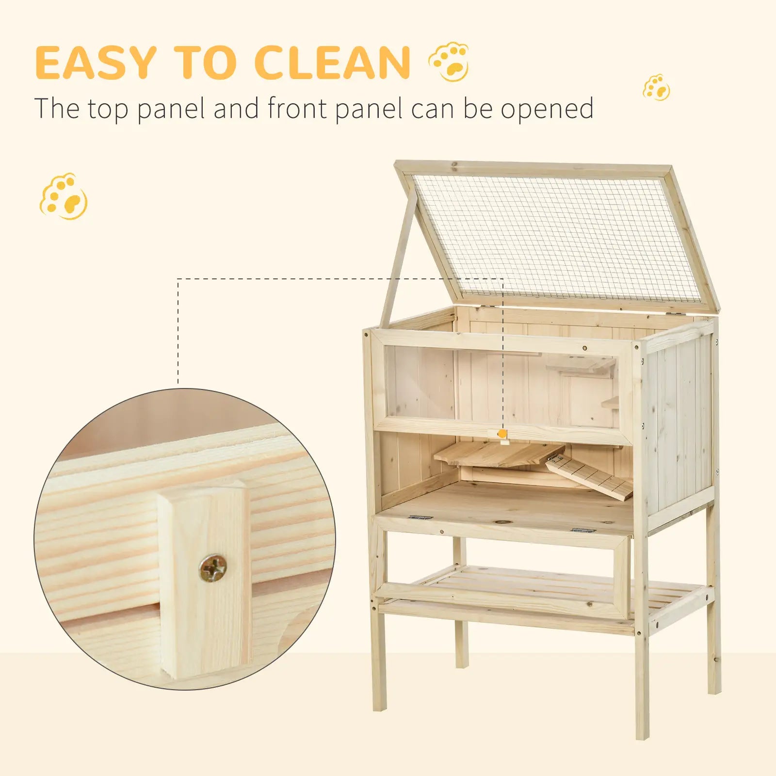 3 Tier Fir Wood Hamster Cage, Small Animals Play House, Exercise Center Hamster Cages at Gallery Canada