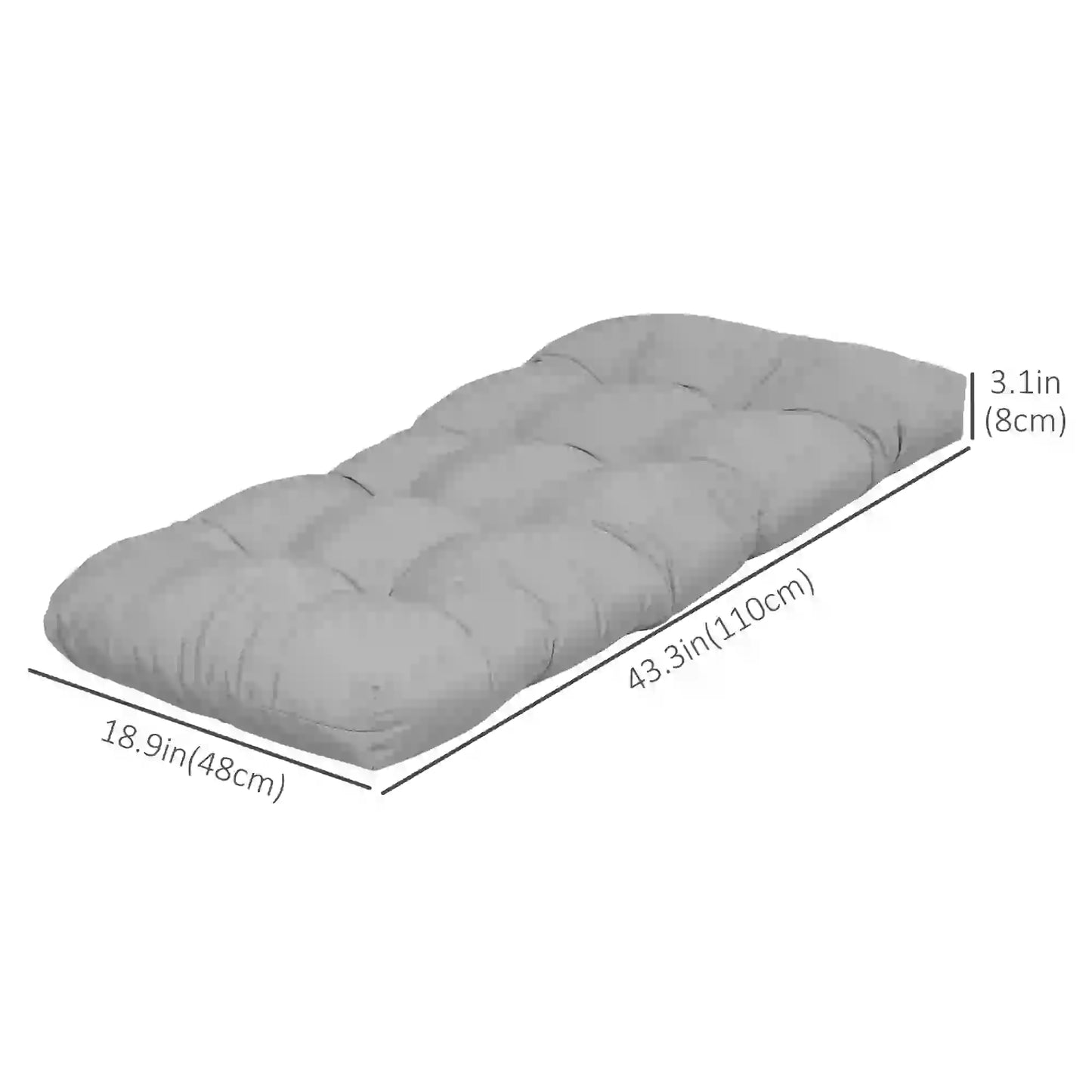 Patio Bench Replacement Cushions, 2 Seater, 43" x 19" x 3", Gray Patio Chair Cushions at Gallery Canada