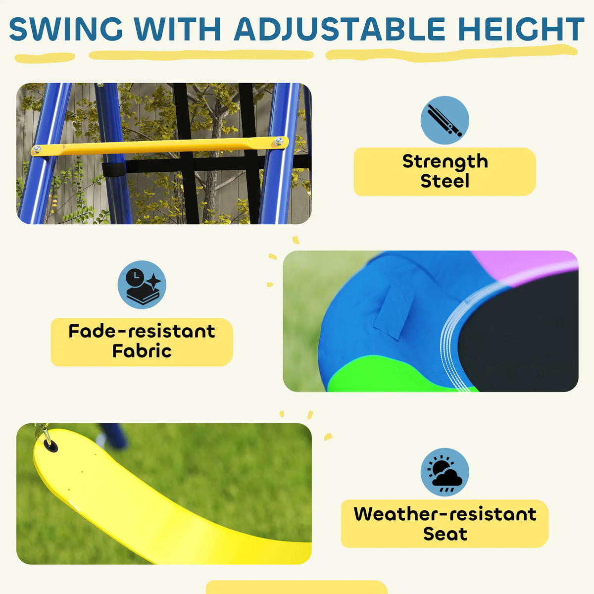 6 in 1 Kids Swing Set, Saucer Swing, Belt Swing, Disc Rope Swing, Ladder, Net, Basketball Hoop Gym Sets & Swings at Gallery Canada