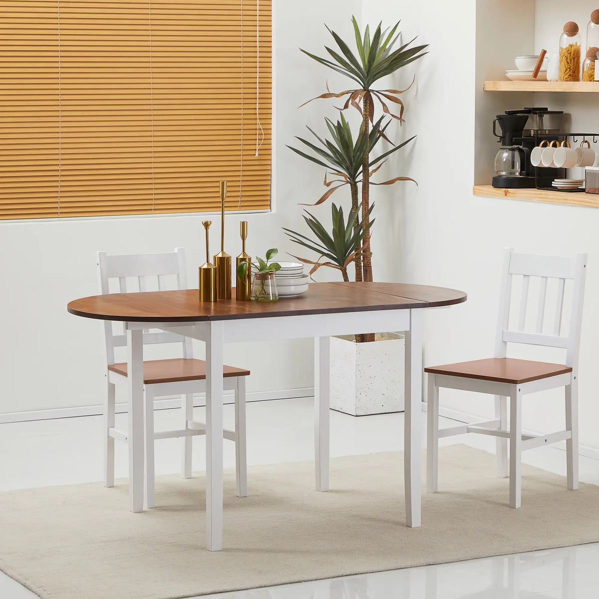 Solid Wood Drop Leaf Kitchen Table, Folding Dining Table, Brown Bar Tables & Dining Tables at Gallery Canada