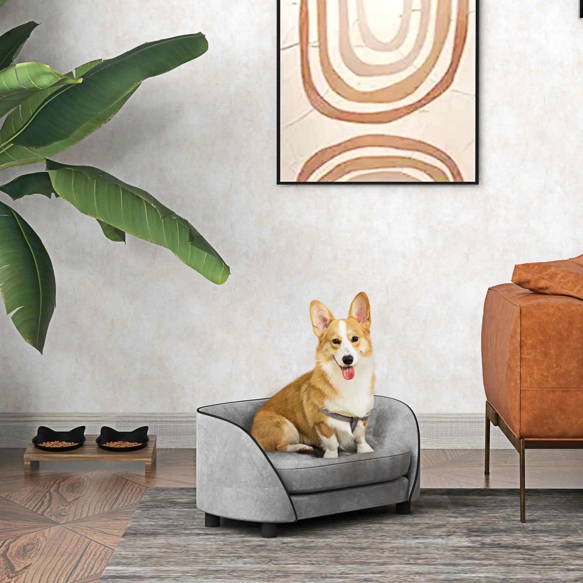 Pet Sofa Dog Couch, Small to Medium, Soft Cushion, Washable Cover, Grey Dog Sofas at Gallery Canada