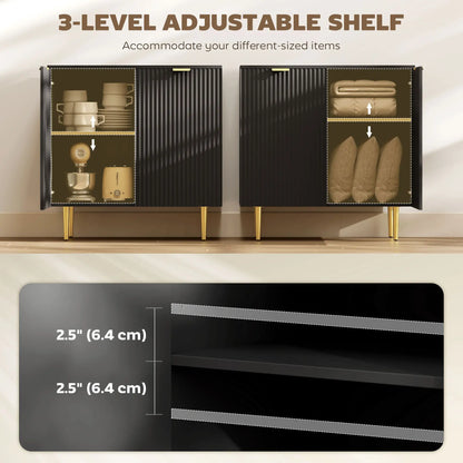 Modern Kitchen Storage Cabinet, Adjustable Shelves, Metal Legs, Black Bar Cabinets at Gallery Canada