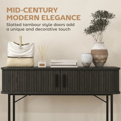 Mid-Century Console Table, Narrow Entryway Table with Storage, Black Console Tables at Gallery Canada