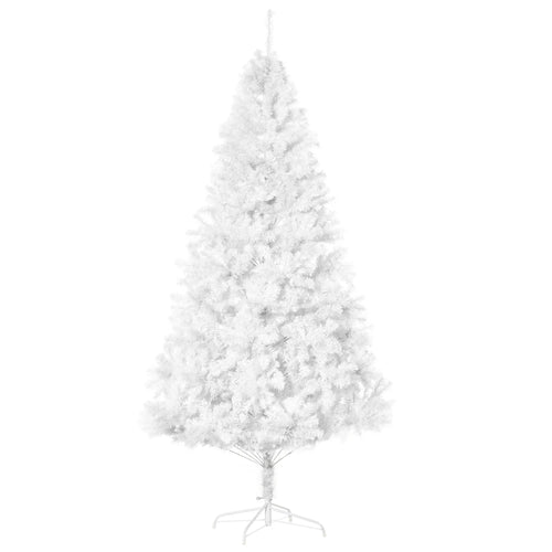 7ft Artificial Christmas Tree, 1230 Branch Tips, Metal Stand, White