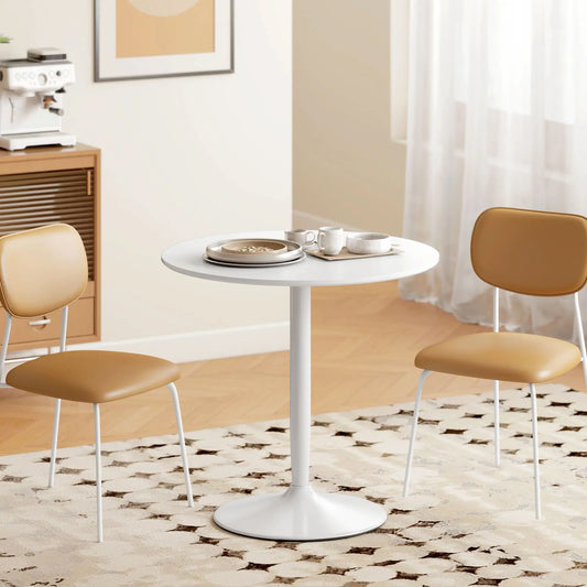 Modern Kitchen Table For 2, Round Dining Table With Steel Base, White Dining Tables White at Gallery Canada