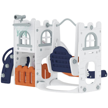 6-In-1 Baby Swing Playset, Indoor Slide Swing Set, Orange Gym Sets & Swings at Gallery Canada