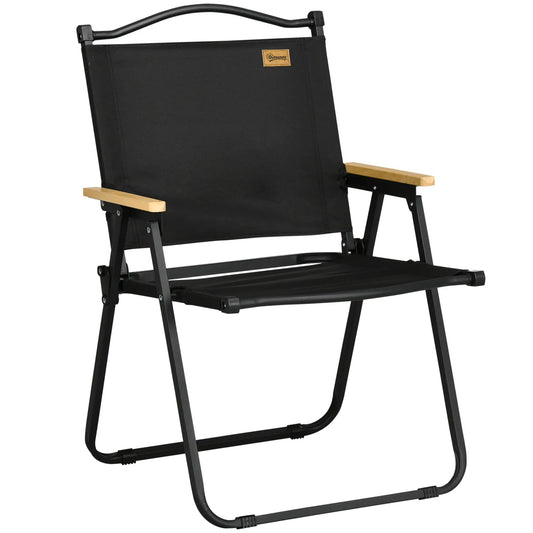 Lightweight Folding Camping Chair, Portable Armchair, Black Picnic Tables & Camping Chairs Black at Gallery Canada