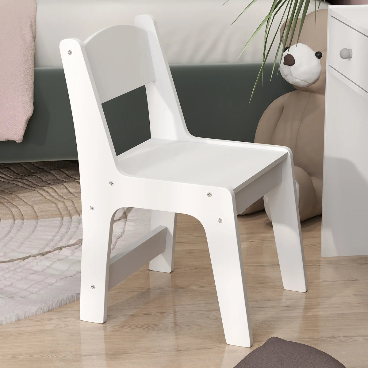 Kids Vanity Set, Makeup Table with Mirror, Stool, Drawers, White Toy Vanity at Gallery Canada