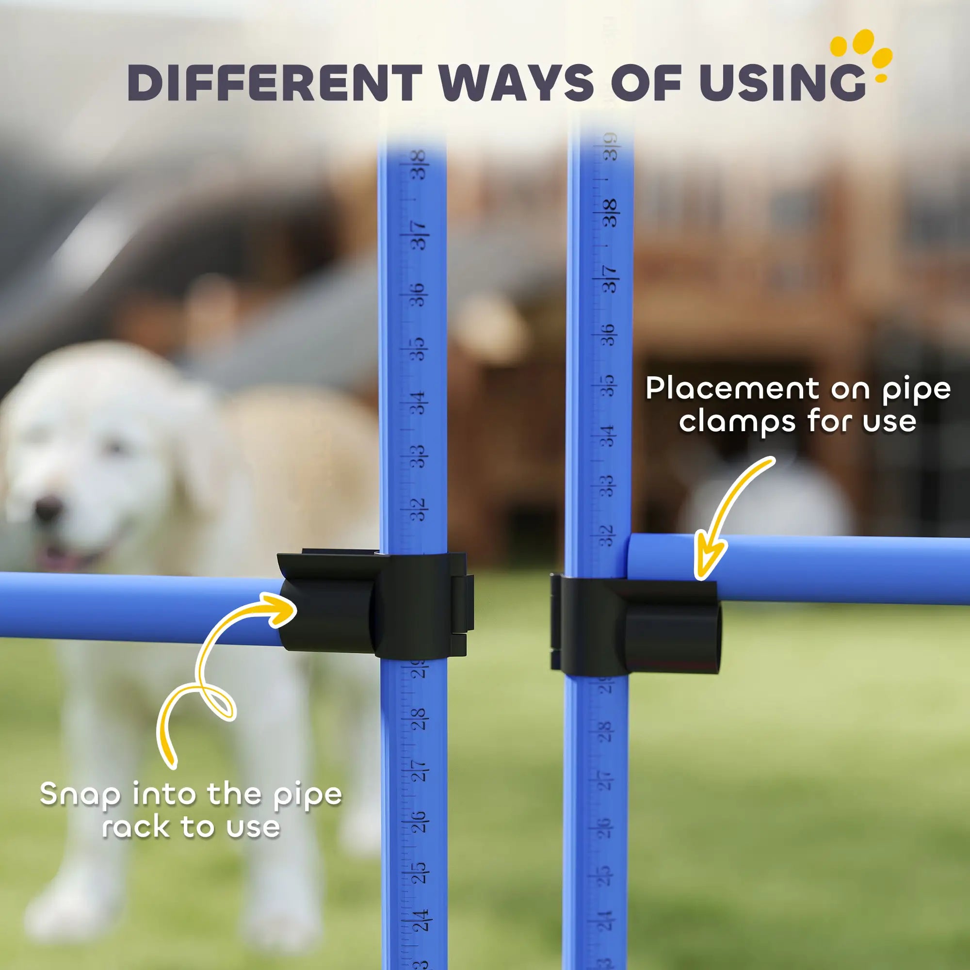 Set of 6 Dog Agility Training Jump Bars, Adjustable, Blue Dog Agility Training Equipment at Gallery Canada