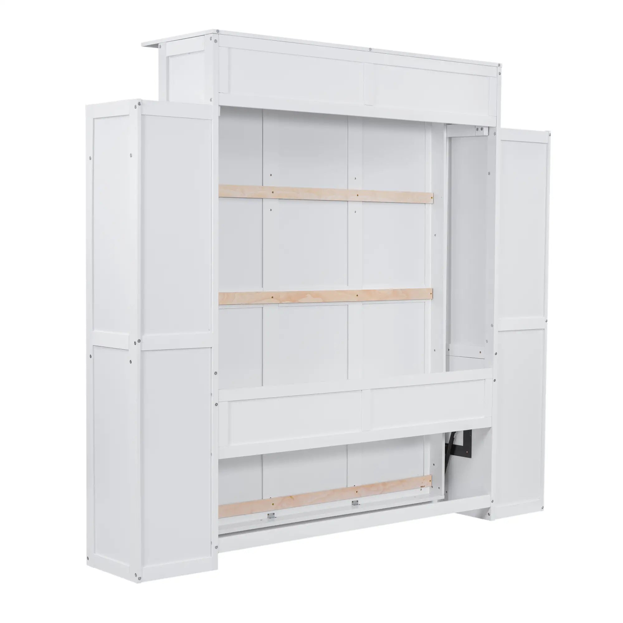 Murphy Bed with Shelves, LED Lights, 97.5