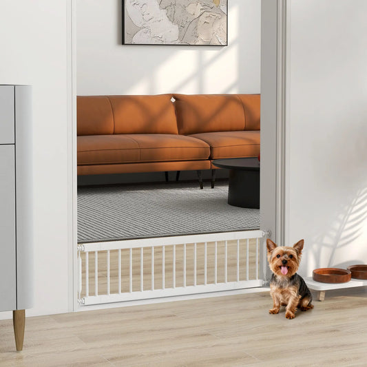 26"-37" Dog Gate, Adjustable Pet Gate, White Pet Gates White at Gallery Canada