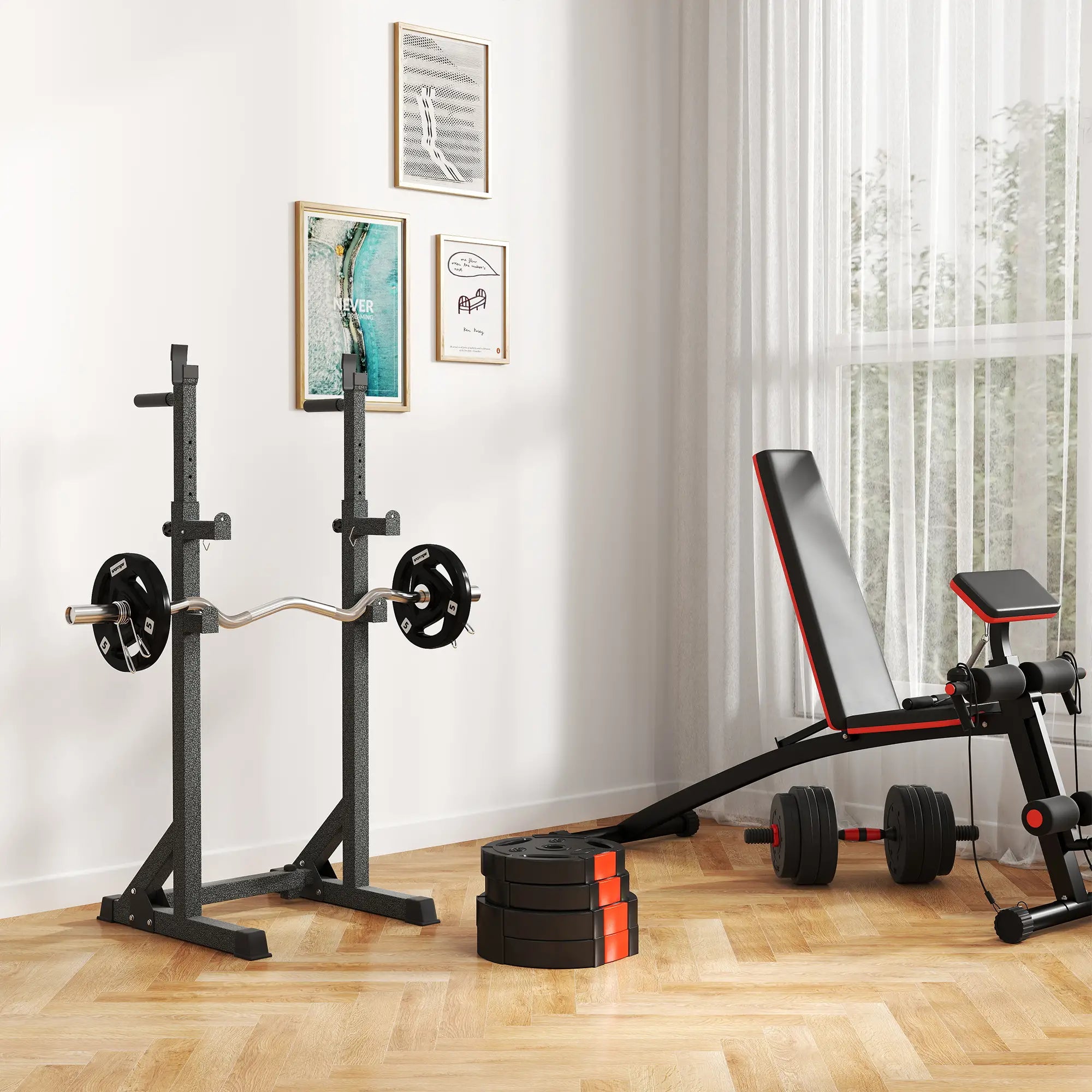 1-Inch Weight Plates, Barbell Weights Set, 2 x 22lbs + 2 x 11lbs Dumbbells & Barbells at Gallery Canada