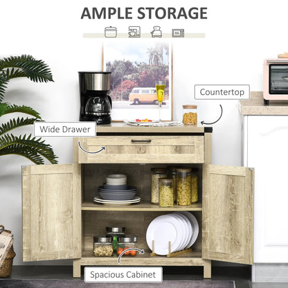 Farmhouse Kitchen Cabinet, Sideboard with 2 Barn Doors, Drawer, Oak Bar Cabinets at Gallery Canada