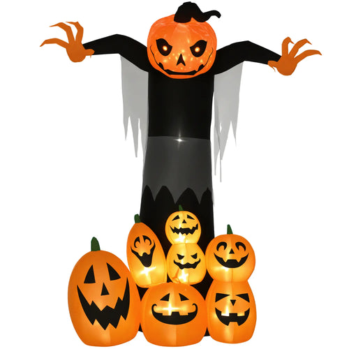 9ft Inflatable Halloween Pumpkin Ghost, Outdoor LED Display