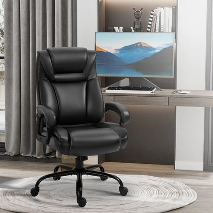 PU Leather Executive Office Chair, High Back, Adjustable Height, 400LBS, Black Executive & Manager Chairs at Gallery Canada