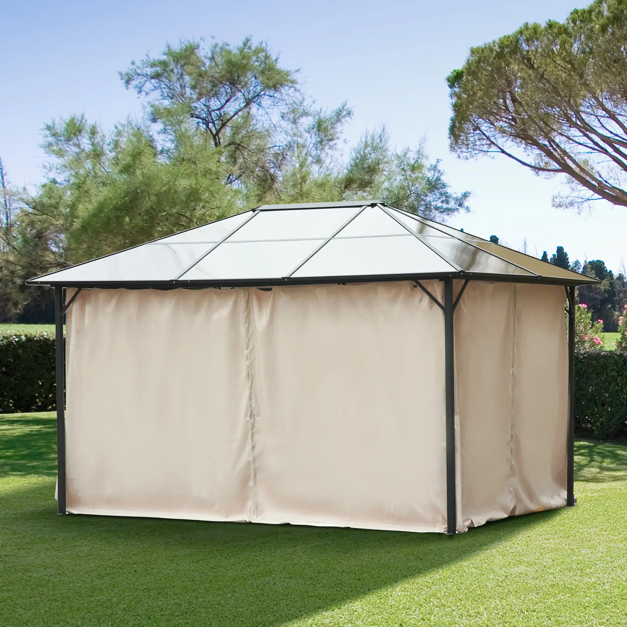 10' x 13' Gazebo Sidewall Set, 4 Panels, Hooks Included, Beige Gazebo Sidewalls at Gallery Canada