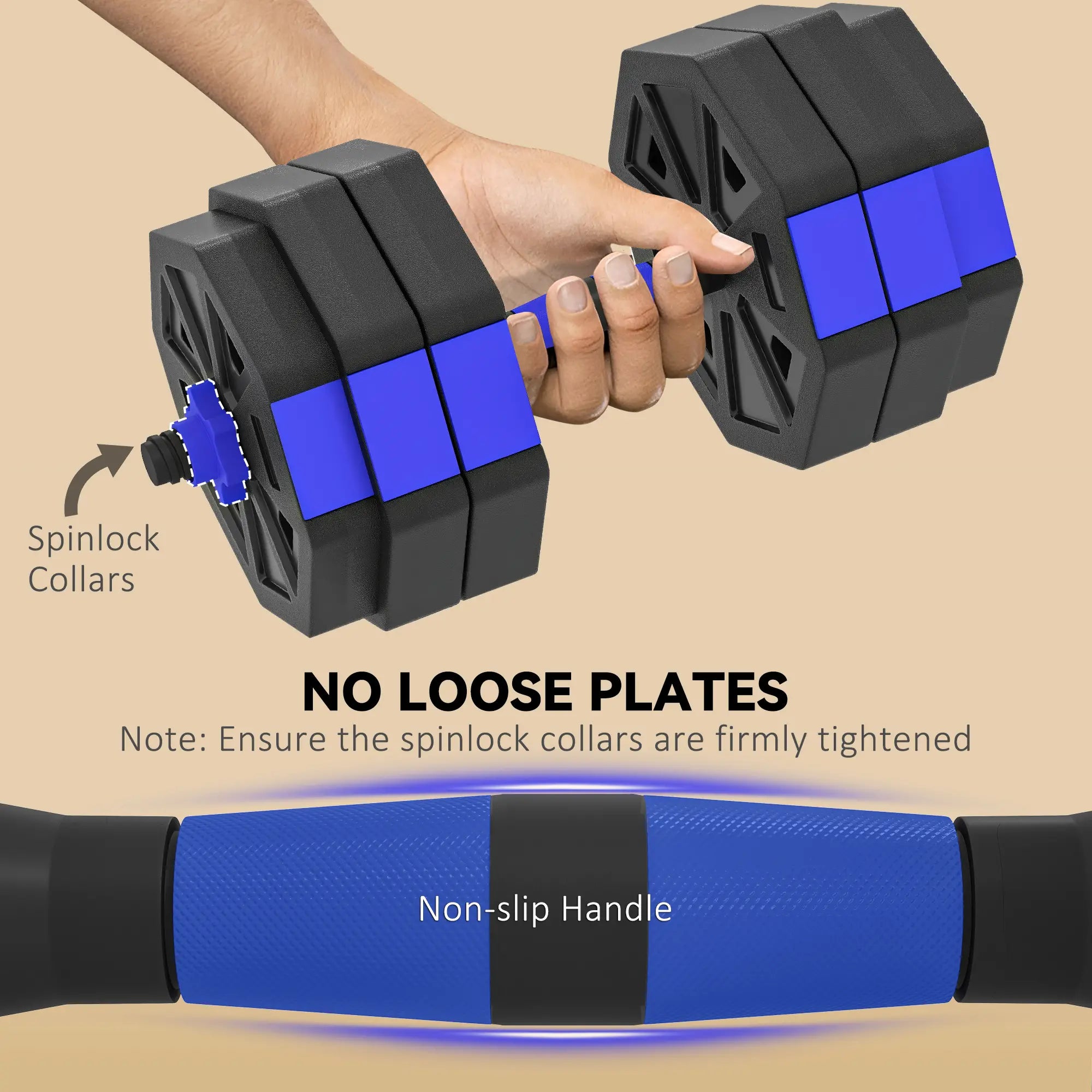 4-in-1 Adjustable Dumbbell Set, 55lbs, Blue Dumbbells & Barbells at Gallery Canada