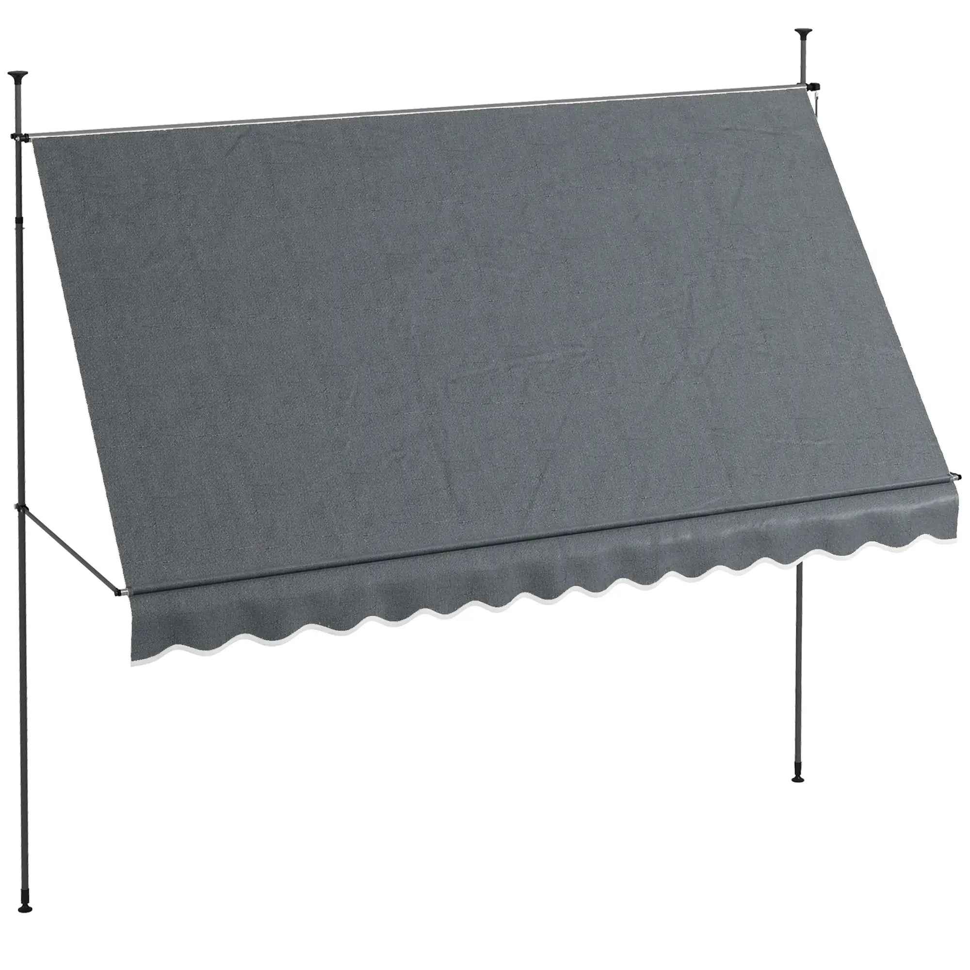 11.5' X 4' Freestanding Retractable Awning, Dark Grey Patio Awnings at Gallery Canada