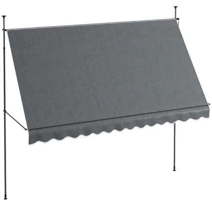 11.5' X 4' Freestanding Retractable Awning, Dark Grey Patio Awnings at Gallery Canada