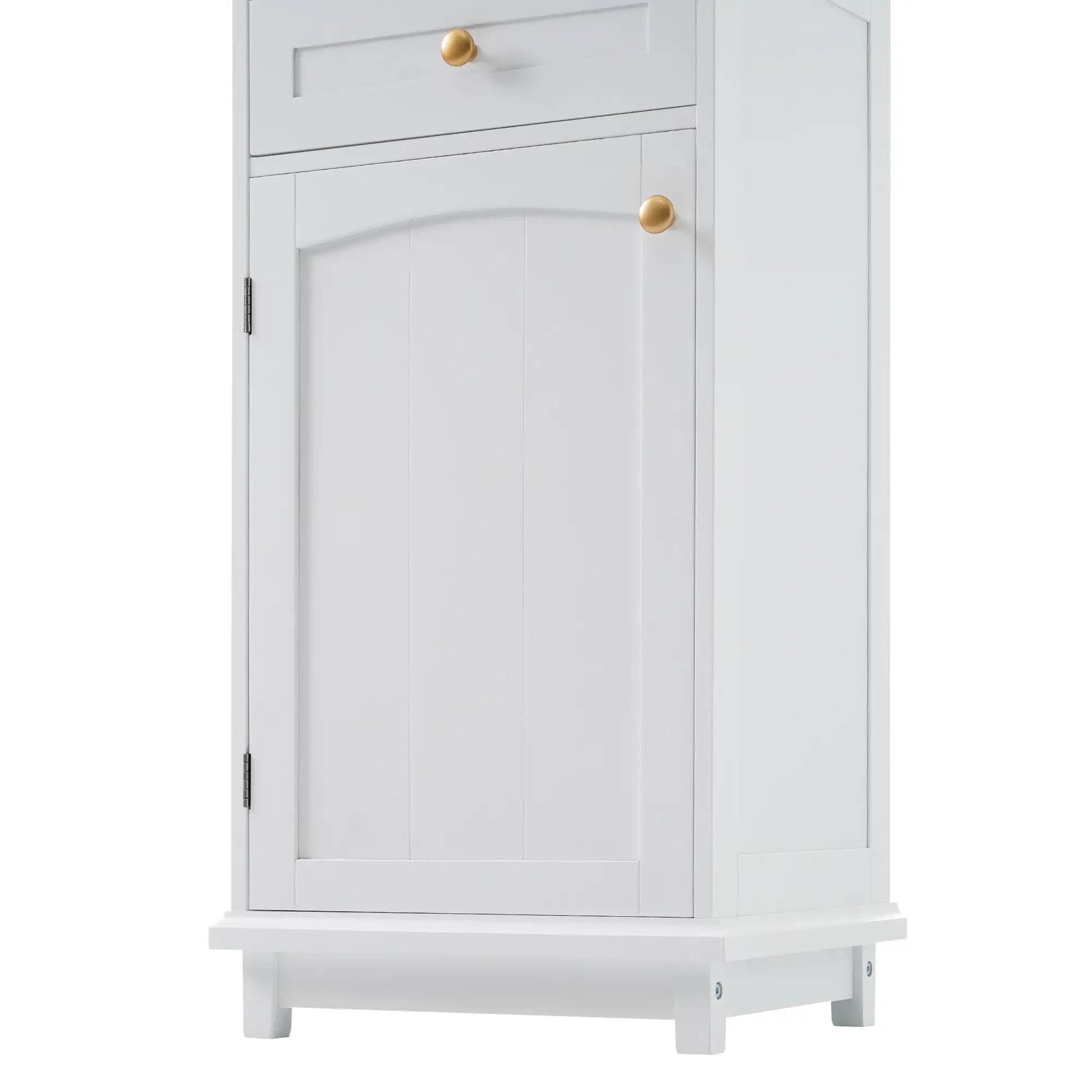 Bathroom Storage Cabinet, Glass Doors, Adjustable Shelves, 18