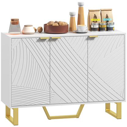 Sideboard Buffet Cabinet, Adjustable Shelves, TV Cabinet for 50 Inch, White Storage Cabinets at Gallery Canada