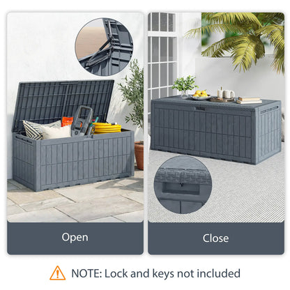 100 Gallon Waterproof Lockable Deck Box, Outdoor Storage, Gas Rods Patio Storage Boxes at Gallery Canada