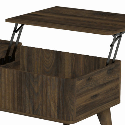 40" Fluted Lift Top Coffee Table, Walnut Storage Table Coffee Tables at Gallery Canada
